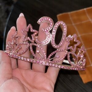 Rose Gold and Pink 30th Birthday Crown